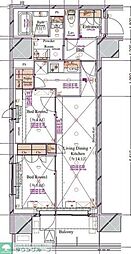 ブランシエスタ浅草蔵前 3階2LDKの間取り