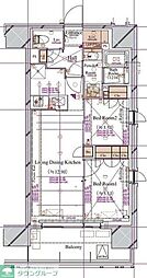 ブランシエスタ浅草蔵前 3階2LDKの間取り