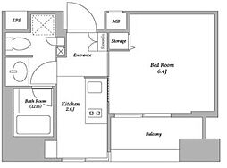 ＢＰＲレジデンス蔵前 5階1Kの間取り