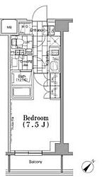 ＯＮＥ　ＲＯＯＦ　ＦＬＡＴ　ＴＳＵＫＩＳＨＩＭＡ 2階1Kの間取り