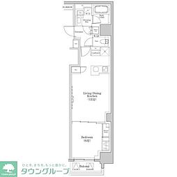 ザ・パークハビオ日本橋三越前 1LDKの間取図画像