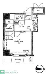 VIDA#017 1Kの間取図画像