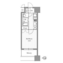 フィットエル森下 1Kの間取図画像