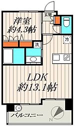 エステムプラザ日本橋レジェンド 1LDKの間取図画像
