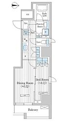 グレイスリヴィエール東京八丁堀 1DKの間取図画像