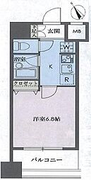 ドゥーエ新川 1Kの間取図画像