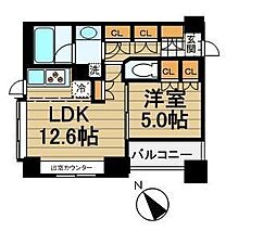 ドゥーエ銀座イースト1 1LDKの間取図画像