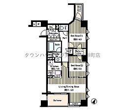コクヨーレ日本橋 2LDKの間取図画像