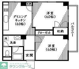 ファミール築地 2DKの間取図画像