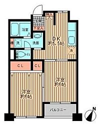 プライムアーバン勝どき 2Kの間取図画像