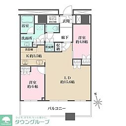 勝どきザ・タワー 2LDKの間取図画像
