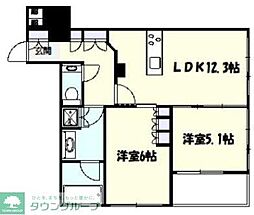 T-puente 2LDKの間取図画像