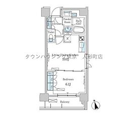 パークアクシス日本橋兜町 1LDKの間取図画像