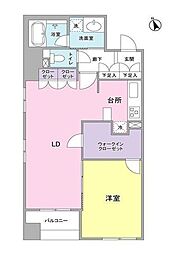 グランカーサ銀座イースト 1LDKの間取図画像