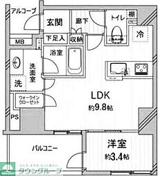 エクセレントシティ錦糸町 1LDKの間取図画像