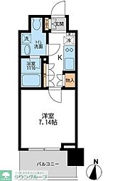 Aden清澄白河 1Kの間取図画像