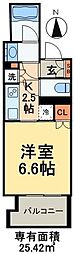 クレストコート吾妻橋レジデンス 1Kの間取図画像