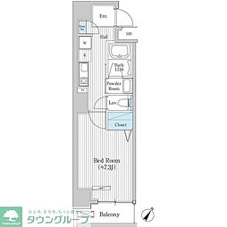 GRANSITE日本橋浜町 1Kの間取図画像