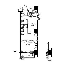 パークアクシス八丁堀 1LDKの間取図画像