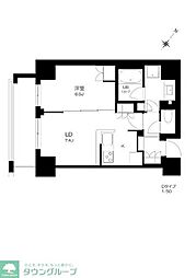 プライマル勝どき 1LDKの間取図画像