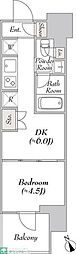 ウエリスアーバン水天宮前 1DKの間取図画像