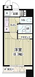 アクアコート 1Kの間取図画像