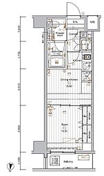 THEPREMIUMCUBEGSHIOMI 1DKの間取図画像