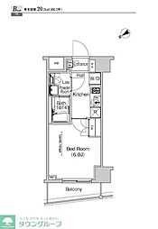 プラウドフラット門前仲町4 1Kの間取図画像