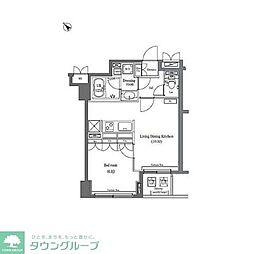 コンフォリア日本橋 1LDKの間取図画像