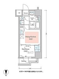 Urbanex深川木場 1DKの間取図画像