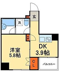 レアシス秋葉原 1Kの間取図画像