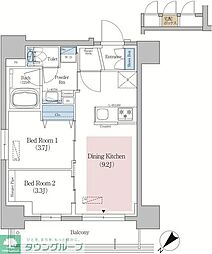 アーバネックス日本橋水天宮前 2DKの間取図画像