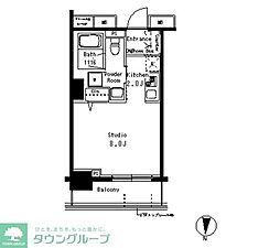パークアクシス亀戸 1Kの間取図画像