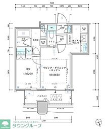 パークタワー勝どきサウス 1LDKの間取図画像