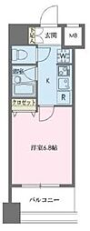 ドゥーエ新川 1Kの間取図画像