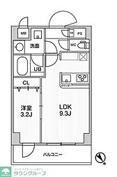 ドゥーエ曳舟 1LDKの間取図画像