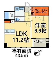 京橋レジデンス 1LDKの間取図画像