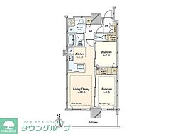 グランシテイタワー月島 2LDKの間取図画像