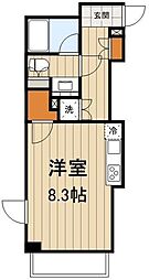 レジディア月島2 ワンルームの間取図画像