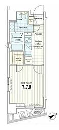 カスタリア銀座2 1Kの間取図画像