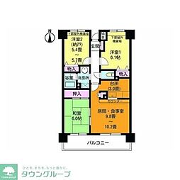 アーカス・N 3LDKの間取図画像