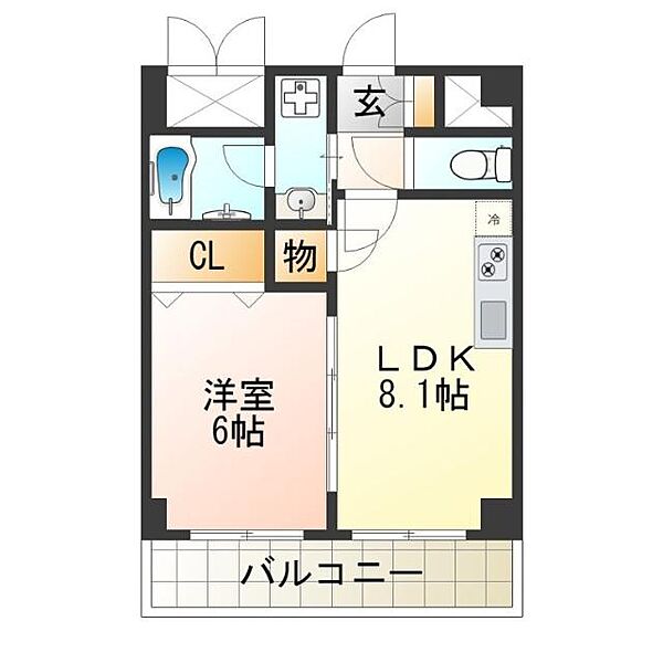 ラピスラズリ ｜大阪府大阪市西成区玉出中２丁目(賃貸マンション1LDK・2階・35.50㎡)の写真 その4