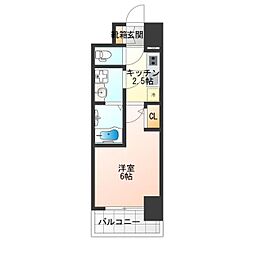 エスリード難波AGREA 10階1Kの間取り