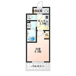 エスリード難波AGREA 15階1Kの間取り