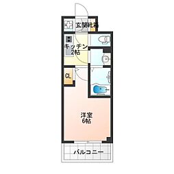 エスリードレジデンス大阪天王寺 8階1Kの間取り