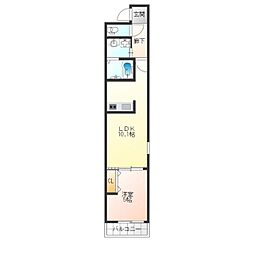 フジパレス住之江通III番館 3階1LDKの間取り