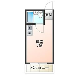 エム・エス・エイ ワンルームの間取図画像