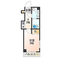 ティアラコートEAST 1Kの間取図画像