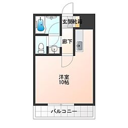 アベニューフロベール ワンルームの間取図画像