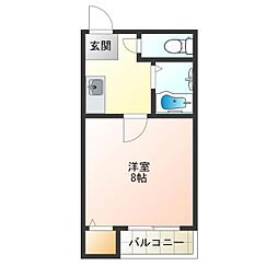 アメニティ岸ノ里 1Kの間取図画像
